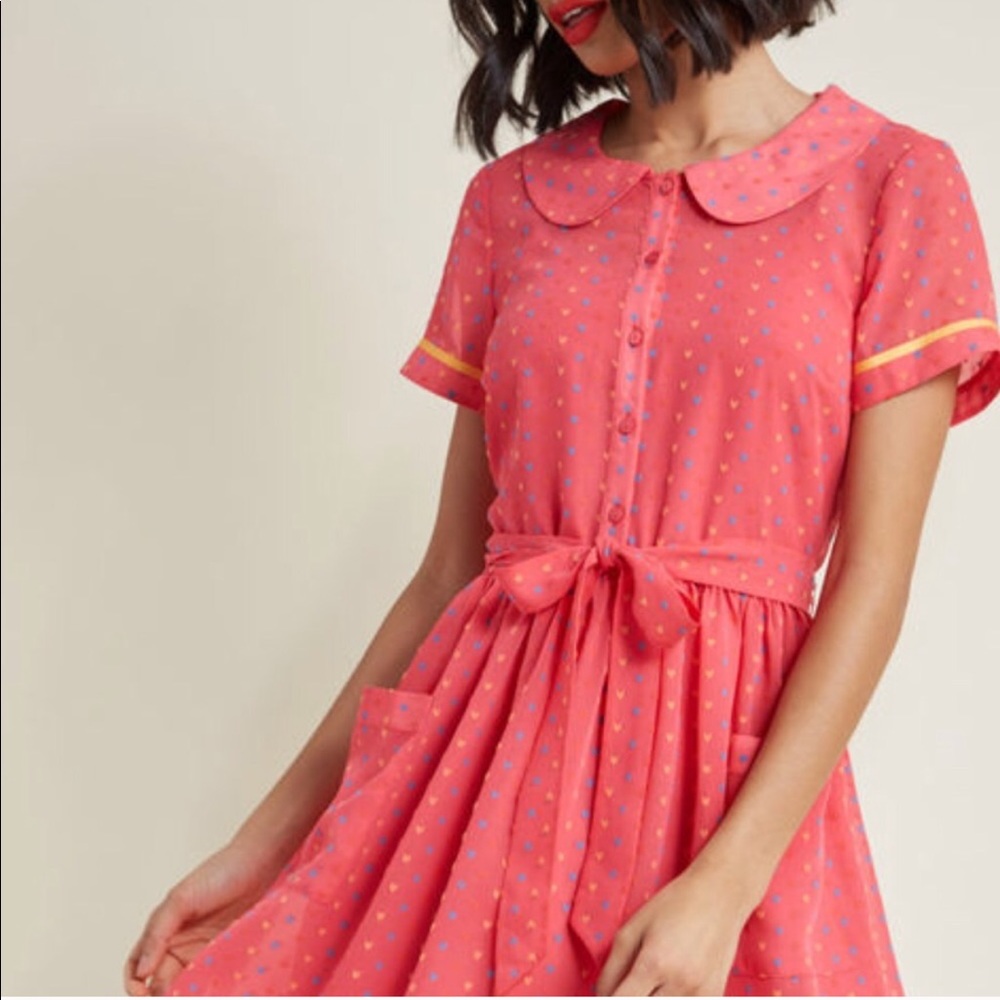 ModCloth Heart embroidered dress